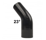 Silikónové koleno 23° 45mm, Čierne, Dĺžka: 150mm