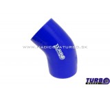 Silikónové koleno TurboWorks 45° 57mm, Modré