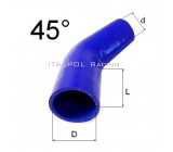 Silikónové redukčné koleno TurboWorks 45°, D/d: 76-83mm, Modré