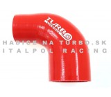 Silikónové redukčné koleno TurboWorks 90°, D/d: 51-63mm, Červené