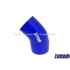 Silikónové koleno TurboWorks 45° 57mm, Modré