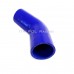 Silikónové koleno TurboWorks 45° 57mm, Modré, Dĺžka: 200mm