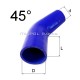 Silikónové redukčné koleno TurboWorks 45°, D/d: 45-51mm, Modré