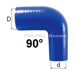 Silikónové redukčné koleno 90°, Priemery: 51-57mm, Modré, Dĺžka: 150 mm