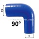 Silikónové redukčné koleno TurboWorks 90°, D/d: 38-51mm, Modré